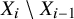 upper X Subscript i Baseline minus upper X Subscript i minus 1