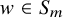 w element of upper S Subscript m
