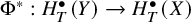 normal upper Phi Superscript asterisk Baseline colon upper H Subscript upper T Superscript bullet Baseline left parenthesis upper Y right parenthesis right arrow upper H Subscript upper T Superscript bullet Baseline left parenthesis upper X right parenthesis