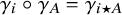 gamma Subscript i Baseline ring gamma Subscript upper A Baseline equals gamma Subscript i star upper A