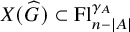 upper X left parenthesis ModifyingAbove upper G With caret right parenthesis subset of upper F l Subscript n minus StartAbsoluteValue upper A EndAbsoluteValue Superscript gamma Super Subscript upper A