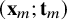 left parenthesis bold x Subscript m Baseline semicolon bold t Subscript m Baseline right parenthesis