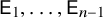sans serif upper E 1 comma ellipsis comma sans serif upper E Subscript n minus 1 Baseline