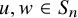 u comma w element of upper S Subscript n Baseline