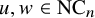u comma w element of upper N upper C Subscript n Baseline