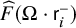 ModifyingAbove upper F With caret left parenthesis normal upper Omega dot sans serif r Subscript i Superscript minus Baseline right parenthesis