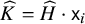 ModifyingAbove upper K With caret equals ModifyingAbove upper H With caret dot sans serif x Subscript i