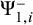 normal upper Psi Subscript 1 comma i Superscript minus