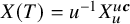 upper X left parenthesis upper T right parenthesis equals u Superscript negative 1 Baseline upper X Subscript u Superscript u bold italic c