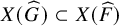 upper X left parenthesis ModifyingAbove upper G With caret right parenthesis subset of upper X left parenthesis ModifyingAbove upper F With caret right parenthesis