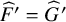 ModifyingAbove upper F With caret prime equals ModifyingAbove upper G With caret prime