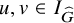 u comma v element of upper I Subscript ModifyingAbove upper G With caret Baseline