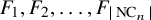 upper F 1 comma upper F 2 comma ellipsis comma upper F Subscript StartAbsoluteValue upper N upper C Sub Subscript n Subscript EndAbsoluteValue Baseline