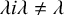 lambda i lambda is not equal to lambda