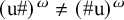 left parenthesis u number sign right parenthesis Superscript omega Baseline not equals left parenthesis number sign u right parenthesis Superscript omega