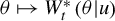 theta right arrow from bar upper W Subscript t Superscript asterisk Baseline left parenthesis theta vertical bar u right parenthesis