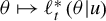 theta right arrow from bar script l Subscript t Superscript asterisk Baseline left parenthesis theta vertical bar u right parenthesis