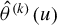 ModifyingAbove theta With caret Superscript left parenthesis k right parenthesis Baseline left parenthesis u right parenthesis