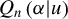 upper Q Subscript n Baseline left parenthesis alpha vertical bar u right parenthesis