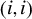 left parenthesis i comma i right parenthesis