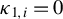 kappa Subscript 1 comma i Baseline equals 0
