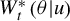 upper W Subscript t Superscript asterisk Baseline left parenthesis theta vertical bar u right parenthesis
