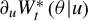 partial differential Subscript u Baseline upper W Subscript t Superscript asterisk Baseline left parenthesis theta vertical bar u right parenthesis