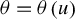 theta equals theta left parenthesis u right parenthesis