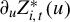 partial differential Subscript u Baseline upper Z Subscript i comma t Superscript asterisk Baseline left parenthesis u right parenthesis