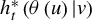 h Subscript t Superscript asterisk Baseline left parenthesis theta left parenthesis u right parenthesis vertical bar v right parenthesis