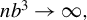 n b cubed right arrow infinity comma
