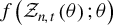 f left parenthesis script upper Z Subscript n comma t Baseline left parenthesis theta right parenthesis semicolon theta right parenthesis