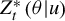 upper Z Subscript t Superscript asterisk Baseline left parenthesis theta vertical bar u right parenthesis