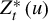 upper Z Subscript t Superscript asterisk Baseline left parenthesis u right parenthesis