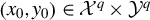 left parenthesis x 0 comma y 0 right parenthesis element of script upper X Superscript q Baseline times script upper Y Superscript q