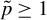p overtilde greater than or equals 1