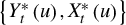 StartSet upper Y Subscript t Superscript asterisk Baseline left parenthesis u right parenthesis comma upper X Subscript t Superscript asterisk Baseline left parenthesis u right parenthesis EndSet