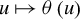 u right arrow from bar theta left parenthesis u right parenthesis