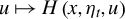 u right arrow from bar upper H left parenthesis x comma eta Subscript t Baseline comma u right parenthesis