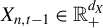upper X Subscript n comma t minus 1 Baseline element of double struck upper R Subscript plus Superscript d Super Subscript upper X