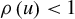 rho left parenthesis u right parenthesis less than 1