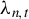 lamda Subscript n comma t