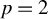 p equals 2