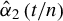 ModifyingAbove alpha With caret Subscript 2 Baseline left parenthesis t divided by n right parenthesis