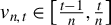 v Subscript n comma t Baseline element of left bracket StartFraction t minus 1 Over n EndFraction comma StartFraction t Over n EndFraction right bracket