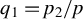q 1 equals p 2 divided by p