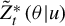 ModifyingAbove upper Z With tilde Subscript t Superscript asterisk Baseline left parenthesis theta vertical bar u right parenthesis