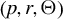 left parenthesis p comma r comma normal upper Theta right parenthesis