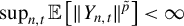 sup Underscript n comma t Endscripts double struck upper E left bracket StartMetric upper Y Subscript n comma t Baseline EndMetric Superscript p overtilde Baseline right bracket less than infinity