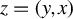z equals left parenthesis y comma x right parenthesis